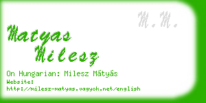 matyas milesz business card